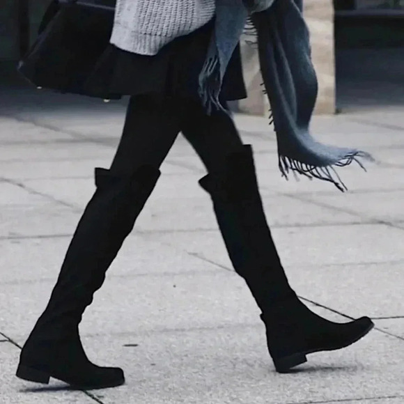 New J CREW Over the Knee Boots Black Suede - Picture 1 of 16
